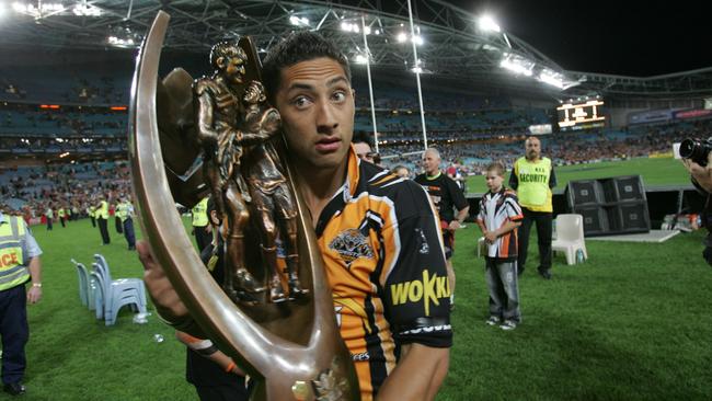 Benji Marshall with the premiership trophy.