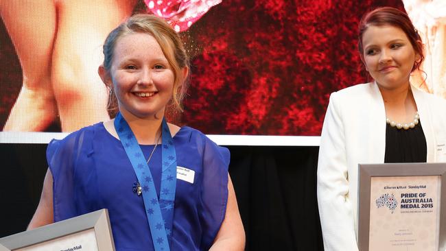 Child of Courage Medal winner Kaitlin Relf, Pride of Australia Qld medal ceremony, GoMA, South Brisbane. Photographer: Liam Kidston.