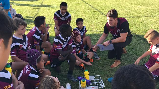 Marsden SHS's year 7 team listen to instructions.