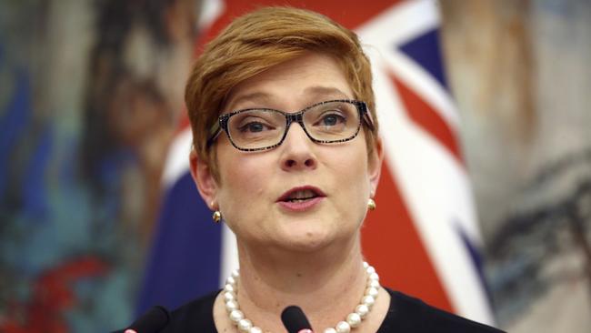 Foreign Minister Marise Payne. Picture: AP