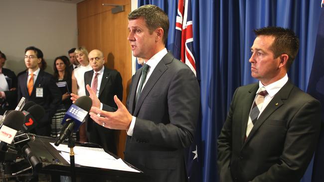 Premier Mike Baird and Local Government Minister Paul Toole