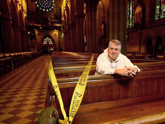 Catholic Archbishop Anthony Fisher pictured inside St Mary's Cathedral in Sydney. Picture: Toby Zerna