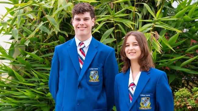 Northpine Christian College school captains Billy White and Emily Chester. Picture: Contributed