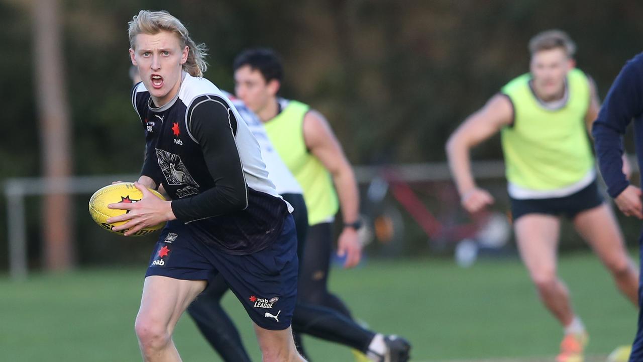 Geelong Falcons product Mitch Knevitt has bolted up draft boards this year. Picture: Alan Barber