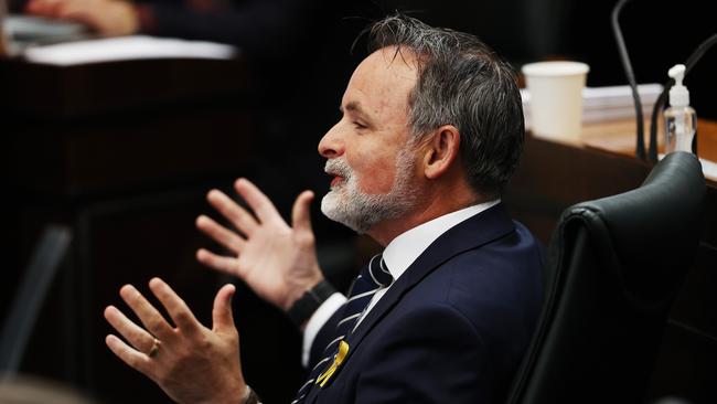 Labor MP David O'Byrne during question time in state parliament. Picture: Zak Simmonds