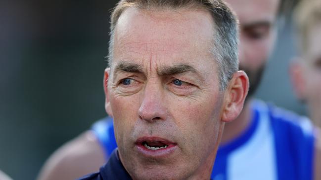 Alastair Clarkson says North Melbourne’s difficult first five games, including three against preliminary final teams from last season, warrants consideration. Picture: Sarah Reed / Getty Images