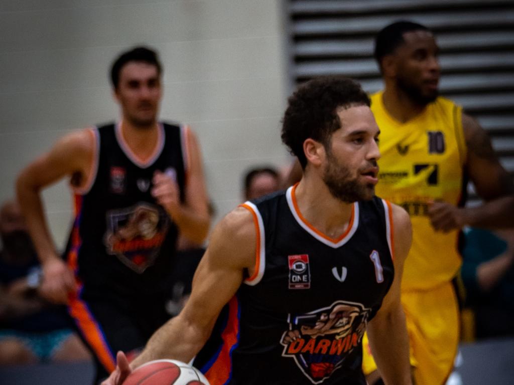 Tad Dufelmeier was a standout against South West Metro Pirates. Picture: Ben Thompson/Darwin Salties.