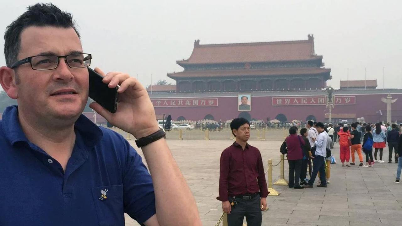 Victorian Premier Daniel Andrews in Tiananmen Square. Picture: Twitter: Lisa Tucker