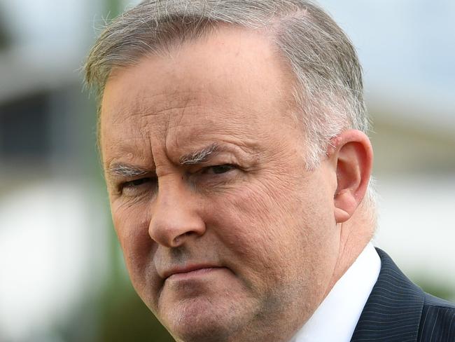 Federal Opposition Leader Anthony Albanese is seen during a press conference next to a major intersection in Brisbane's north, Monday, July 8, 2019. Mr Albanese discussed a proposed federally-funded upgrade to the intersection. (AAP Image/Dan Peled) NO ARCHIVING