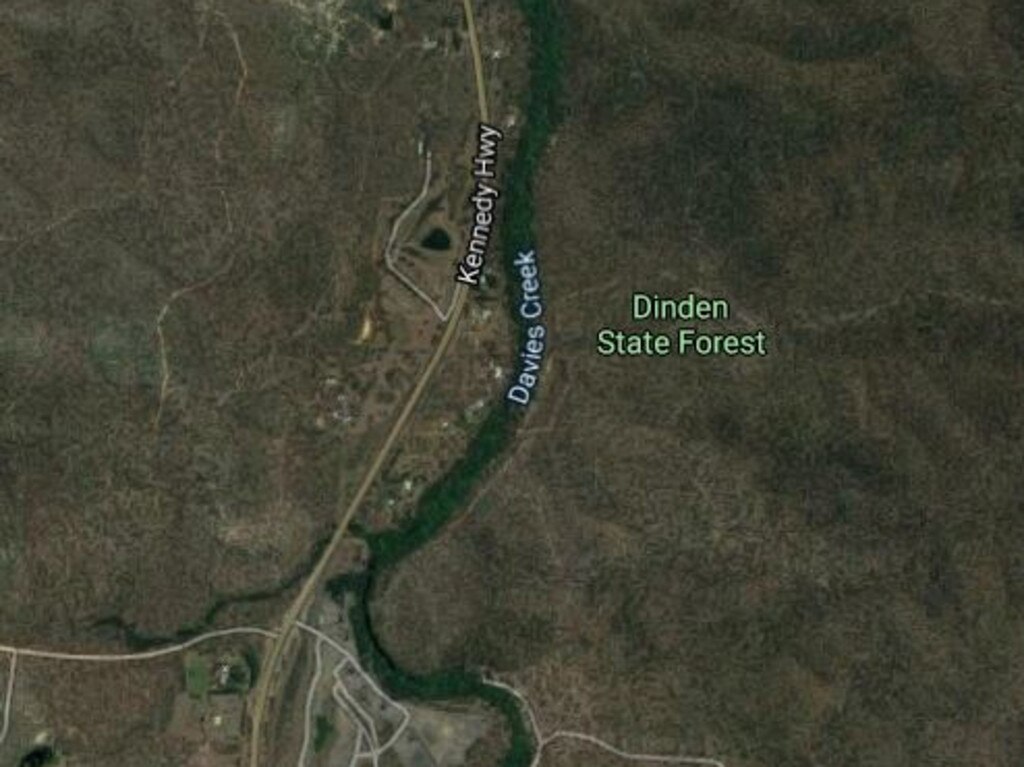 The 19-year-old died when he was struck alongside the Kennedy Highway at Davies Creek, some 35kms west of Cairns. Picture: Google maps