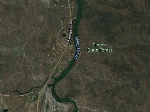 The 19-year-old died when he was struck alongside the Kennedy Highway at Davies Creek, some 35kms west of Cairns. Picture: Google maps