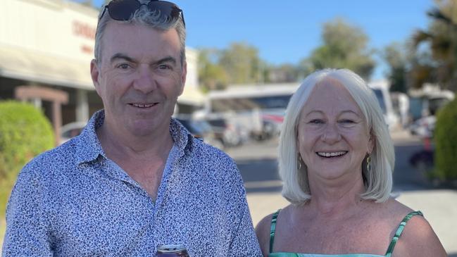 John Raeside and Nicole Taylor at the Gympie Races on June 15, 2024.