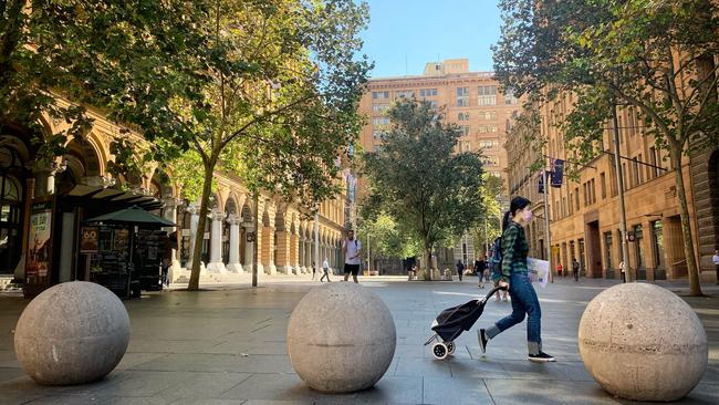 Empty streets of Sydney where the fear of coronavirus has taken hold. Picture: Jason Gagliardi