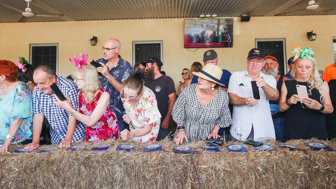 Croc racing at the Berry Springs Tavern for Melbourne Cup Day: Punters trackside. Picture: GLENN CAMPBELL