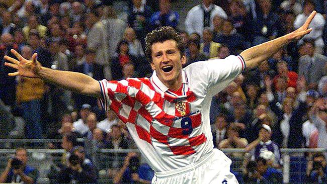 Croatia legend Davor Suker celebrates a goal at the 1998 World Cup. Photo: Reuters