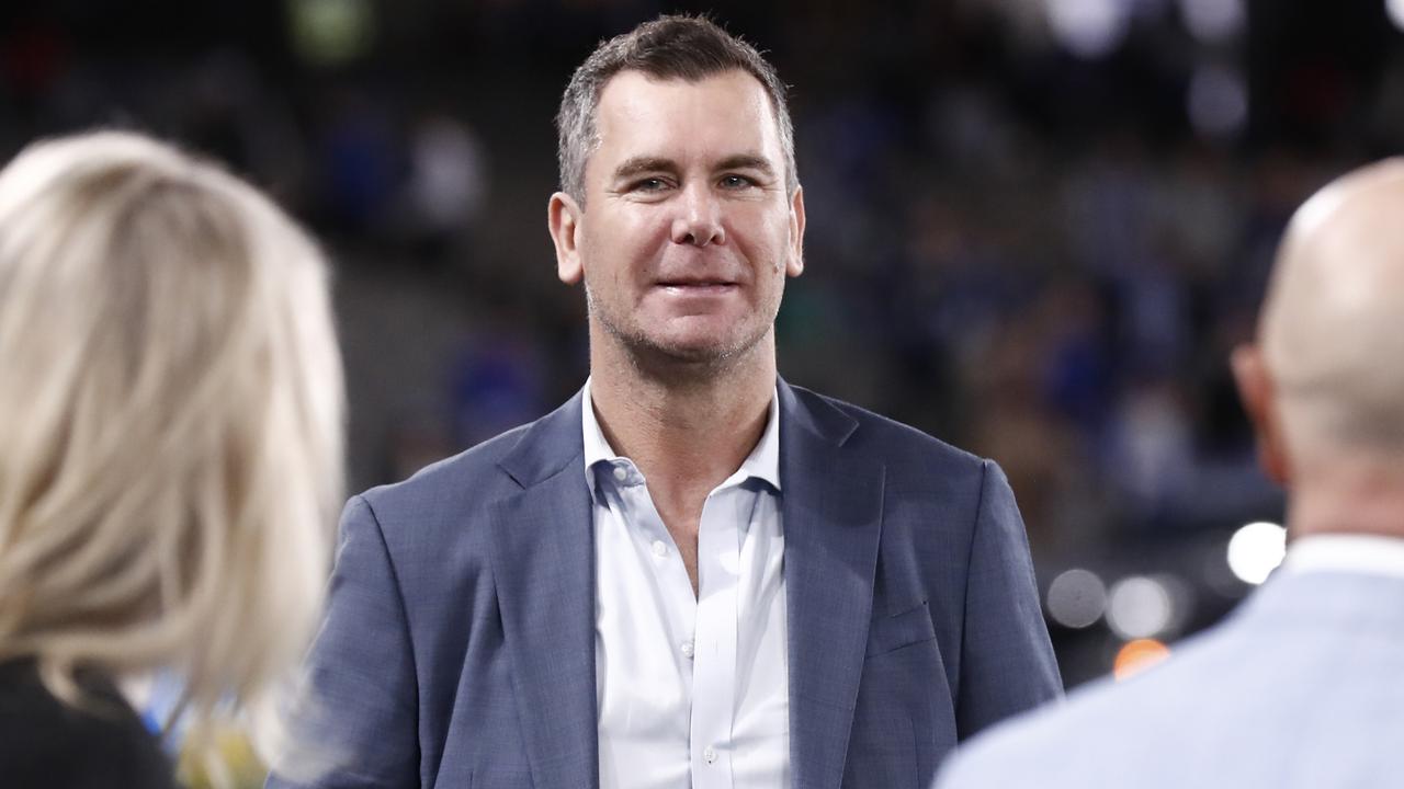 Wayne Carey and Anthony Stevens reportedly ‘separated’ after verbal spat at ex-Roos gathering... but ‘shared a beer’ afterwards