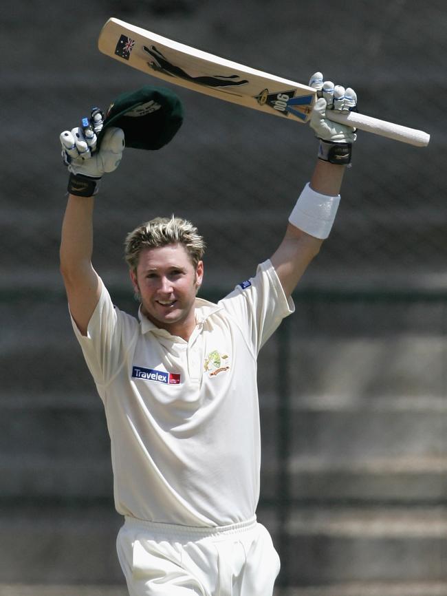 Michael Clarke on October 7, 2004, in Bangalore, India. Picture: Hamish Blair/Getty