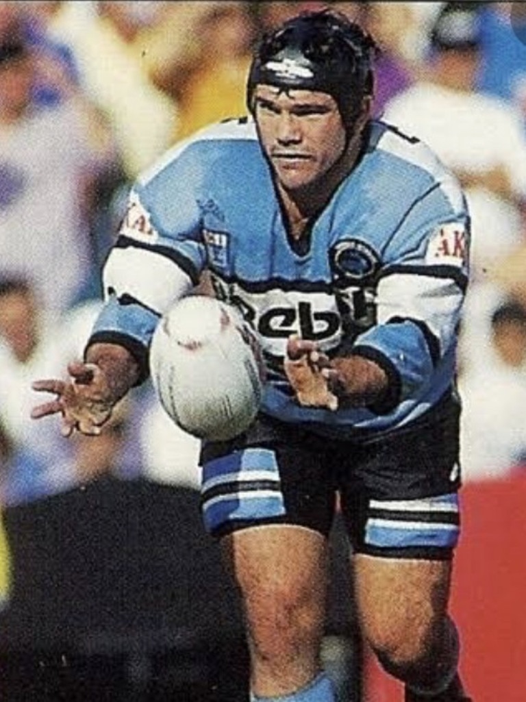 Dan Stains playing for the Sharks