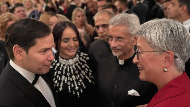 Foreign Minister Penny Wong (right) with US Secretary of State Marco Rubio Marco Rubio and India’s External Affairs Minister Dr. S. Jaishankar in Washington D.C. for the Inauguration of Donald Trump. Picture: DFAT