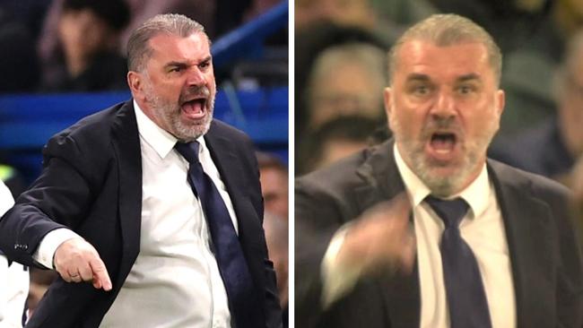 Ange Postecoglou lost it. Photo: AFP and Sky Sports.