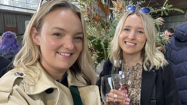 Tasting an Elgee Park pinot noir were Heidi Wagstaff and Lois Tristram both from Melbourne. Picture: Lucy Callander