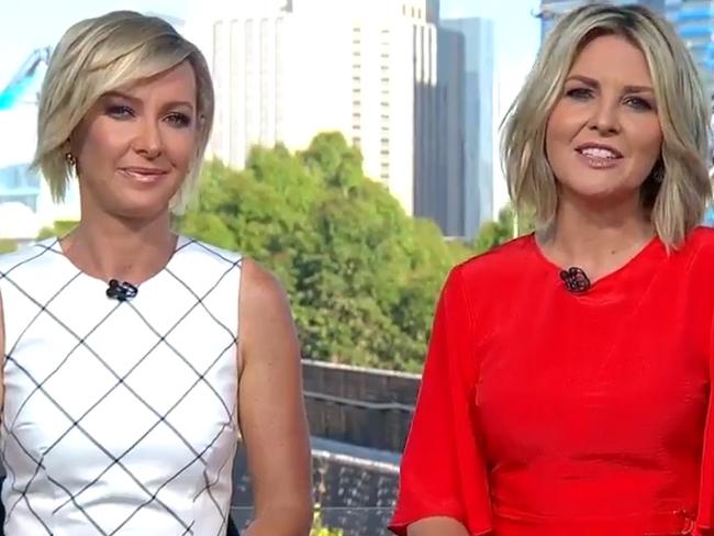 Deborah Knight and Georgie Gardner on Today this morning. Picture: Supplied