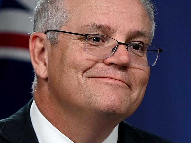 SYDNEY, AUSTRALIA - NewsWire Photos MAY, 07, 2021: Prime Minister Scott Morrison speaks to the media during a press conference in Sydney. Picture: NCA NewsWire/Bianca De Marchi