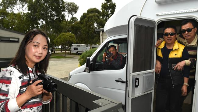 Chinese woman Rong Li, 46, is travelling Australia with three friends, Yuping Song, Yi Nie and Maujun Qi. Picture: Nicole Garmston