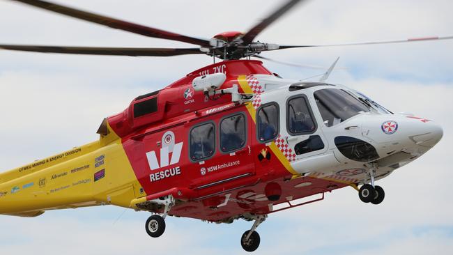 The Westpac Rescue Helicopter in action.