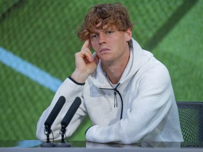 A sickly Sinner’s post-match conference. Picture: Getty Images