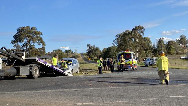 CRASH: Two vehicles were involved in the crash. Picture: Jessica Paul