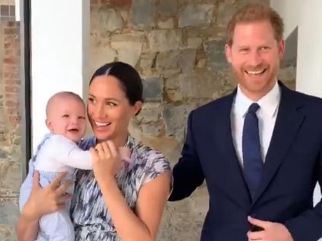 A screenshot from the glorious Instagram video of Meghan, Harry and baby Archie. Picture: SussexRoyal/Instagram