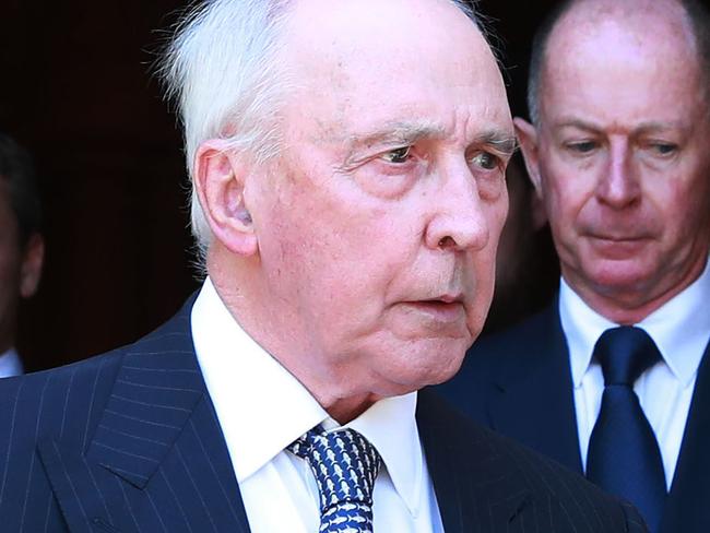 7/12/20: Paul Keating leaves St Mary's Cathedral following the funeral of CBA executive Donald Sanders. John Feder/The Australian.