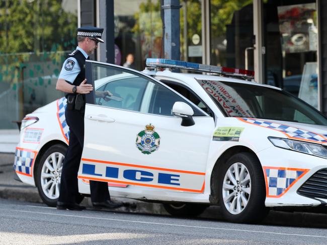 Police at a crime scene on Kedron Brook Road in Wilston. Pics Tara Croser.