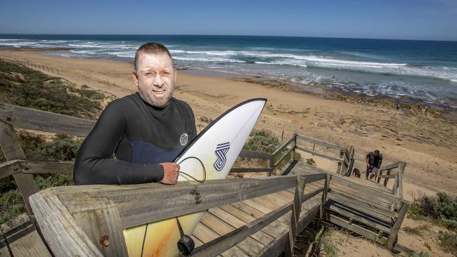 Mike Higgins survived a shark attack eight years ago, Picture: Tim Carrafa