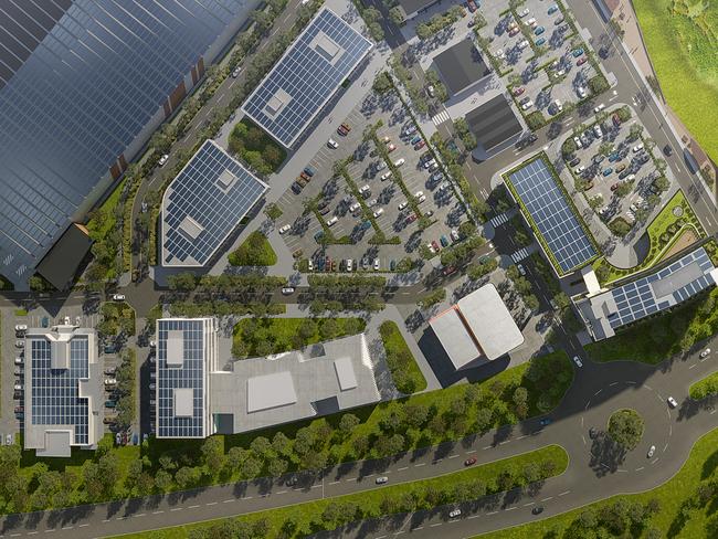 An artist's impression of how the new business park gateway around Western Sydney Airport could look. Images: supplied