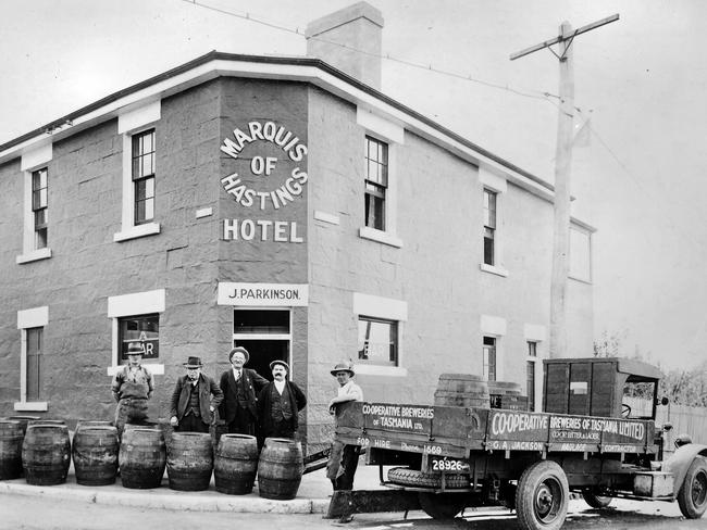 The original Marquis of Hastings building which featured in part five of a series on Hobart’s historic pubs and hotels titled Cheers! The Marquis, which is still operating albeit as a revamped establishment, is one of the oldest public houses in Hobart.