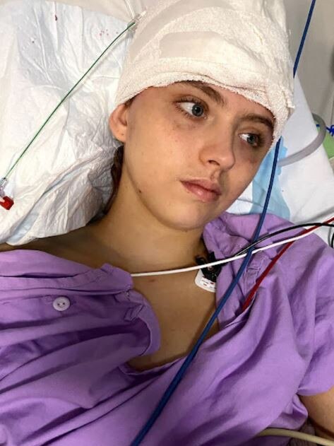 Alexa Leary in hospital. Picture: supplied
