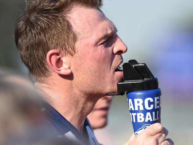 Brendon Goddard takes a drink. Picture: Josie Hayden