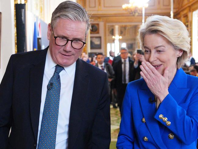 Mr Starmer with European Commission President Ursula von der Leyen at the summit Picture: AFP