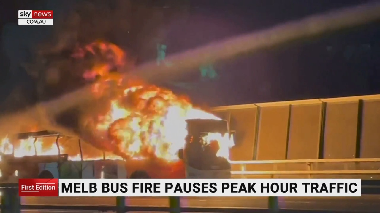 Melbourne bus fire disrupts inner city traffic