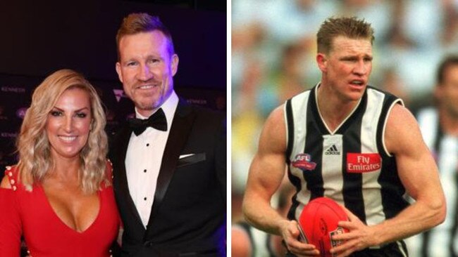 Nathan Buckley with ex-wife Tania and the 2002 AFL grand final