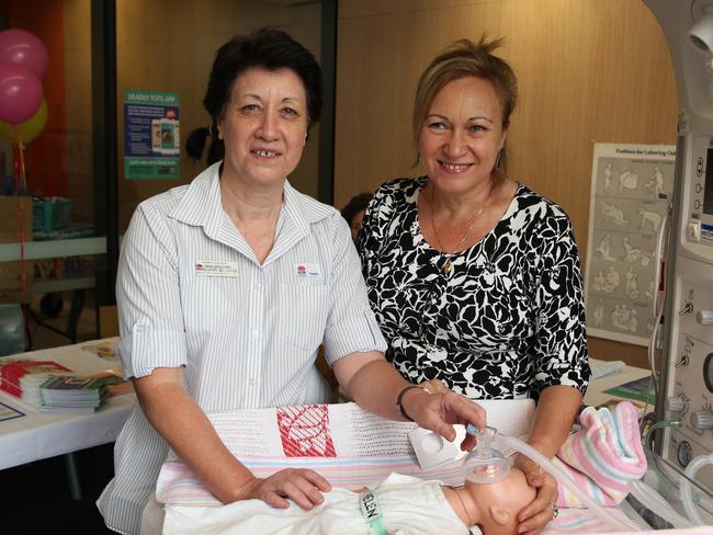 Linda Goulding Midwifery unit manager with  and Lina Versace.