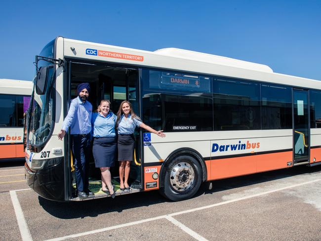 L-rDevinder Sran, urban driverAngela Dunkley, General Manager, CDC Northern TerritoryCarla Nichols, People and Culture Coordinator as Buslink has officially been rebranded as CDC after it won the contract for all of Darwin's public buses.