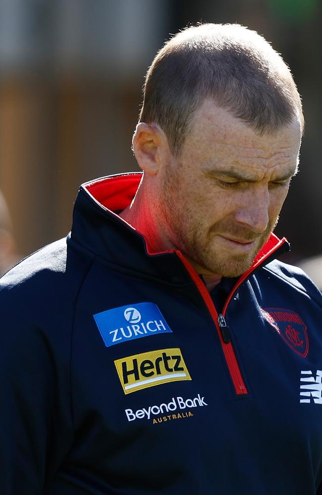 Simon Goodwin called the Demons’ performance “completely unacceptable”. Picture: Michael Willson/AFL Photos via Getty Images.