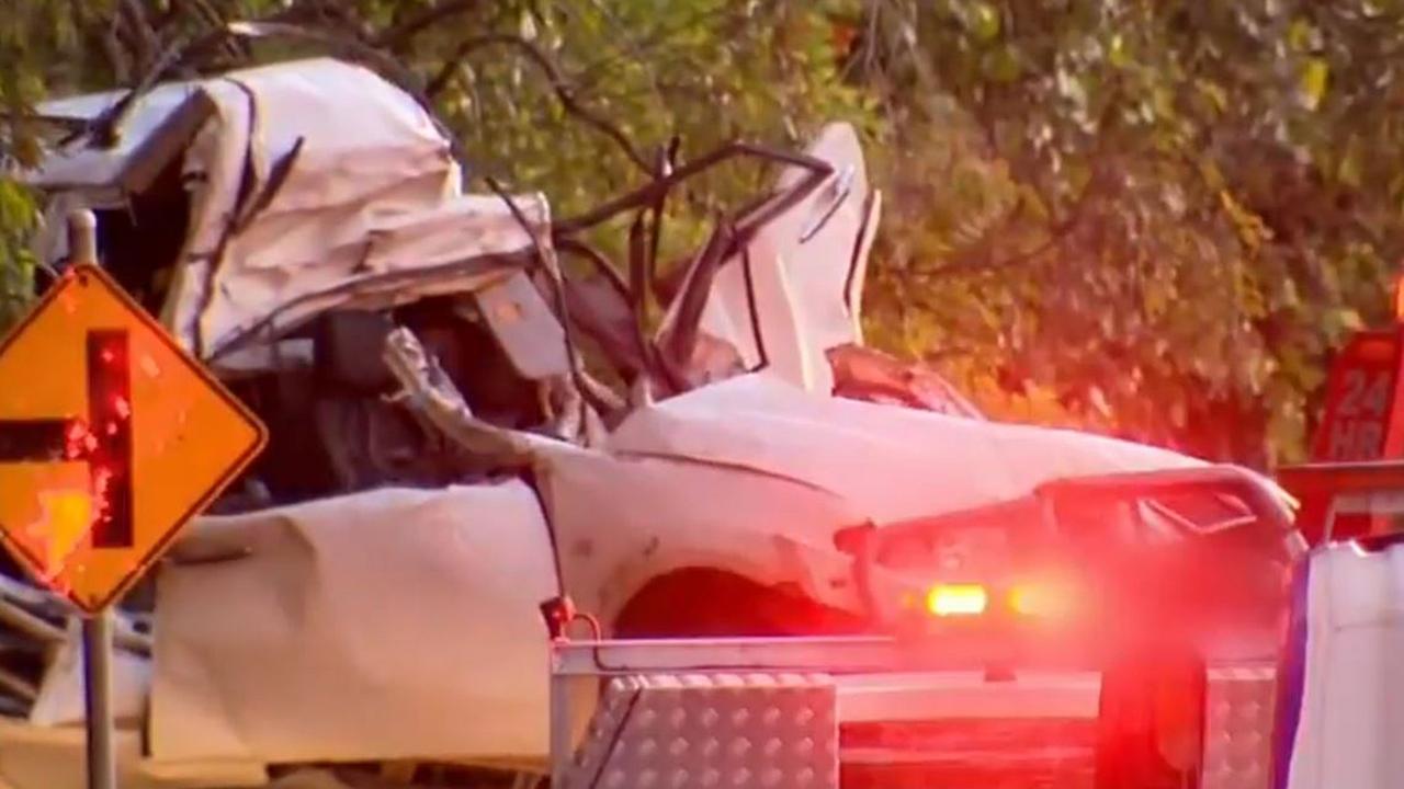 The crash occurred on Caboolture River Rd at Upper Caboolture. Source: 9News.