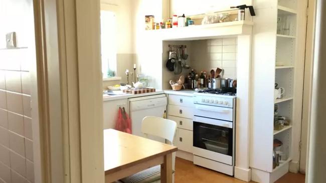 The kitchen of the property described as being located at the “Paris end” of Fitzroy St.