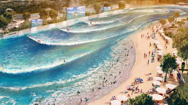 Artist impression of a wave pool proposed for Parkwood on the Gold Coast.