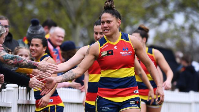 Stevie-Lee Thompson of the Crows. Photo by Mark Brake/Getty Images