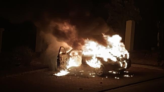 VIDEO: Car fire lights up the night in Hobart